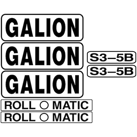 Aftermarket New Decal Set for Galion Model S3-5B Roll O Matic Roller Compactor MAE30-0287
